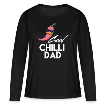 Chilli Spruch Papa - Frauen Premium Bio Langarmshirt - Schwarz - Vorne - Julia (174cm)