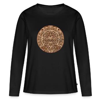 Calendrier Maya Culture Inca Aztec Civilisation - T-shirt manches longues Premium bio Femme - noir - Devant - Julia (174cm)