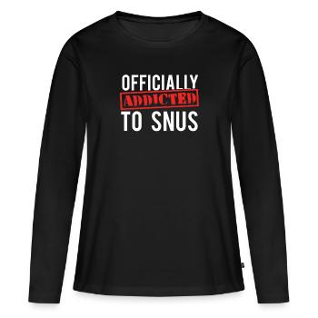 Snus non-fumeurs Nicotine Anti-tabac - T-shirt manches longues Premium bio Femme - noir - Devant - Julia (174cm)