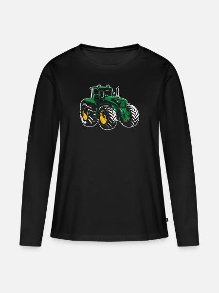 Traktor - Frauen Premium Bio Langarmshirt - Schwarz