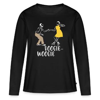 Boogie Woogie - T-shirt manches longues Premium bio Femme - noir - Devant - Julia (174cm)