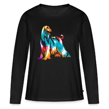 Lévriers - T-shirt manches longues Premium bio Femme - noir - Devant - Julia (174cm)