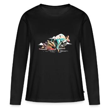 Kangaroo australia - Women's Premium Organic Long Sleeve Shirt - black - Front - Julia (174cm)