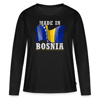 Bosnie - T-shirt manches longues Premium bio Femme - noir - Devant - Julia (174cm)