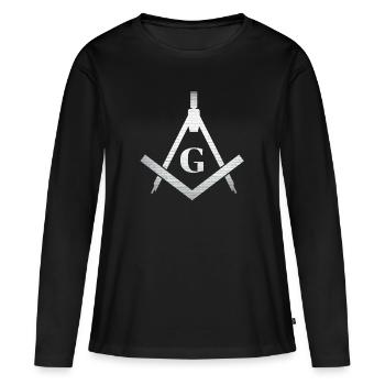Cadeau de pyramide de conspiration maçonnique de symbole Illuminati - T-shirt manches longues Premium bio Femme - noir - Devant - Julia (174cm)