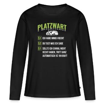 Platzwart - Frauen Premium Bio Langarmshirt - Schwarz - Vorne - Julia (174cm)