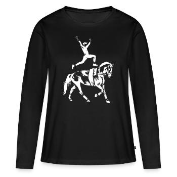 Voûte - T-shirt manches longues Premium bio Femme - noir - Devant - Julia (174cm)