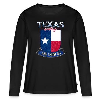 Texas - T-shirt manches longues Premium bio Femme - noir - Devant - Julia (174cm)