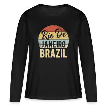 Rio Brésil - T-shirt manches longues Premium bio Femme - noir - Devant - Julia (174cm)