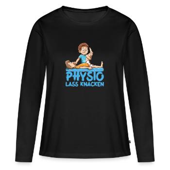 Physio fait craquer Physiothérapeute - T-shirt manches longues Premium bio Femme - noir - Devant - Julia (174cm)