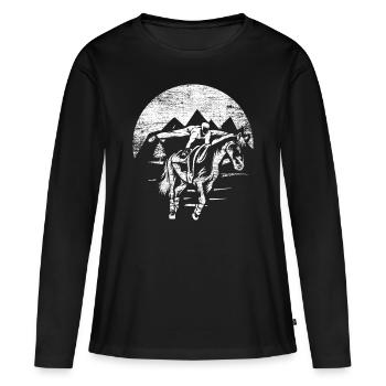 Voûte - T-shirt manches longues Premium bio Femme - noir - Devant - Julia (174cm)
