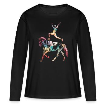 Voûte - T-shirt manches longues Premium bio Femme - noir - Devant - Julia (174cm)