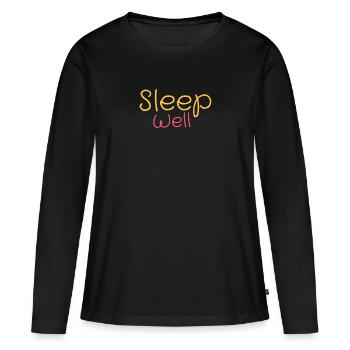 Dors bien - T-shirt manches longues Premium bio Femme - noir - Devant - Julia (174cm)