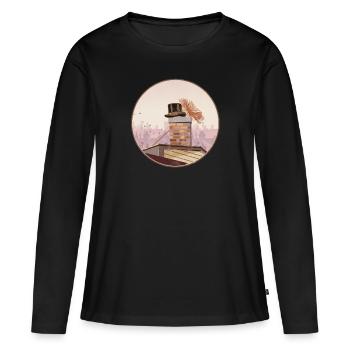 Cadeau d’artisan de ramoneur de balayage - T-shirt manches longues Premium bio Femme - noir - Devant - Julia (174cm)