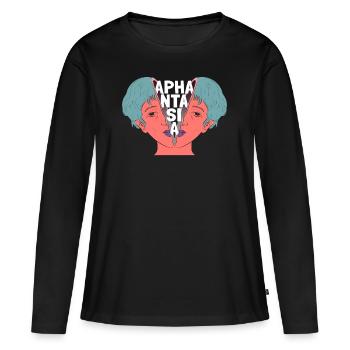 Geteilter Kopf, Aphantasie, Aphant, surreal - Frauen Premium Bio Langarmshirt - Schwarz - Vorne - Julia (174cm)