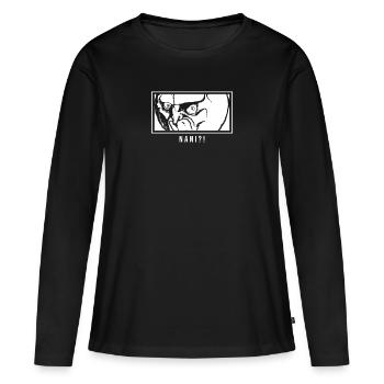 Nani meme - T-shirt manches longues Premium bio Femme - noir - Devant - Julia (174cm)
