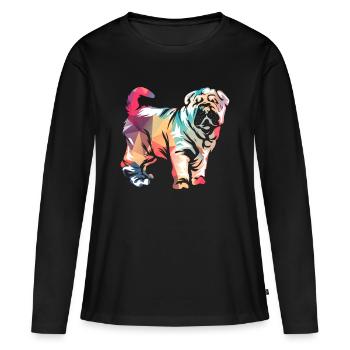 Shar Pei - Frauen Premium Bio Langarmshirt - Schwarz - Vorne - Julia (174cm)