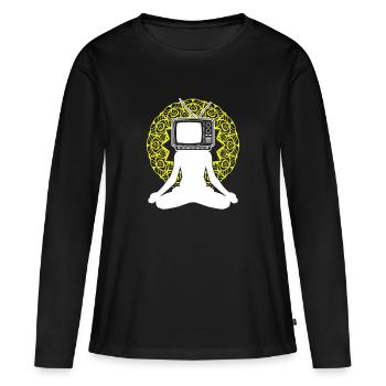 Yoga TV Television Regarder tv Série Movie Gift - T-shirt manches longues Premium bio Femme - noir - Devant - Julia (174cm)