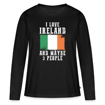 Ireland flag Irish Irish funny sayings - Women's Premium Organic Long Sleeve Shirt - black - Front - Julia (174cm)