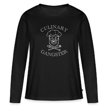 Conception de cuisiniers pour cuisiniers ou cuisiniers - T-shirt manches longues Premium bio Femme - noir - Devant - Julia (174cm)