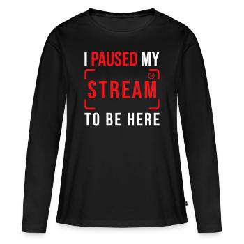 Streamer Streaming Livestream Gift - Women's Premium Organic Long Sleeve Shirt - black - Front - Julia (174cm)