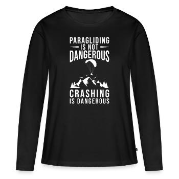 Gleitschirm fliegen Gleitschirm Spruch - Frauen Premium Bio Langarmshirt - Schwarz - Vorne - Julia (174cm)
