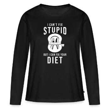 Nutrition consultant Dietitian - Women's Premium Organic Long Sleeve Shirt - black - Front - Julia (174cm)