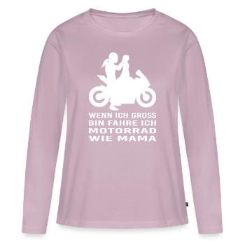 Mutter Sohn Motorrad Sportbike Familie Biker Bike - Frauen Premium Bio Langarmshirt - Altrosa - Vorne - Julia (174cm)