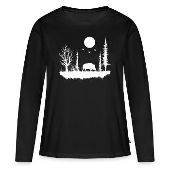 forêt nature nature nature - T-shirt manches longues Premium bio Femme - noir - Devant - Julia (174cm)
