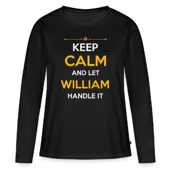 William Nom Cadeau - T-shirt manches longues Premium bio Femme - noir - Devant - Julia (174cm)