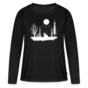 forêt nature nature nature - T-shirt manches longues Premium bio Femme - noir - Devant - Julia (174cm)