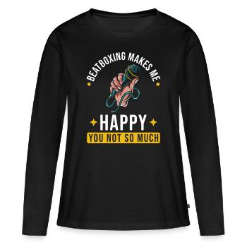 Beatbox Beatboxer Beatboxing - T-shirt manches longues Premium bio Femme - noir - Devant - Julia (174cm)