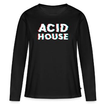 Acid House - T-shirt manches longues Premium bio Femme - noir - Devant - Julia (174cm)