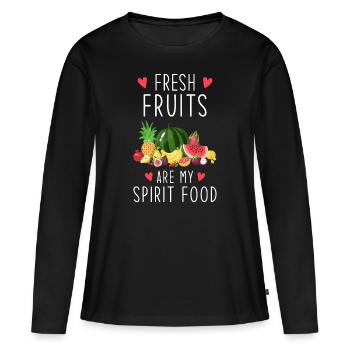 Fruits Fruit Rengaine - T-shirt manches longues Premium bio Femme - noir - Devant - Julia (174cm)