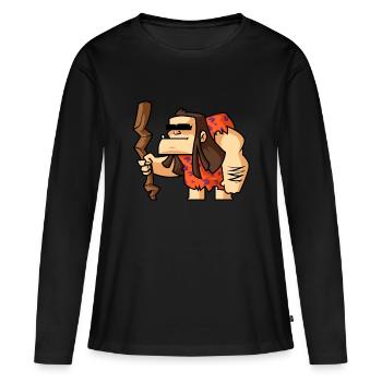 Funny Comic Neanderthals - Women's Premium Organic Long Sleeve Shirt - black - Front - Julia (174cm)