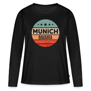 Munich - T-shirt manches longues Premium bio Femme - noir - Devant - Julia (174cm)