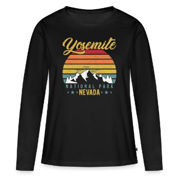 Yosemite National Park - T-shirt manches longues Premium bio Femme - noir - Devant - Julia (174cm)