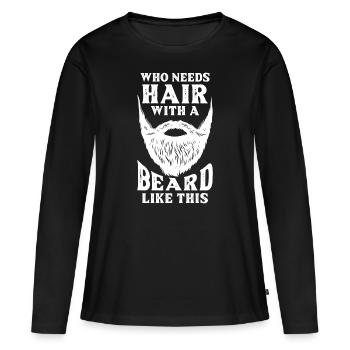 bald head - Women's Premium Organic Long Sleeve Shirt - black - Front - Julia (174cm)