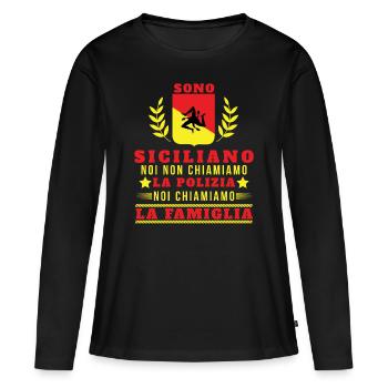 Sono Siciliano Noi Chiamiamo La Familglia Trinacri - Women's Premium Organic Long Sleeve Shirt - black - Front - Julia (174cm)
