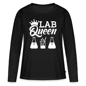 labor accessories - Lab queen - T-shirt manches longues Premium bio Femme - noir - Devant - Julia (174cm)
