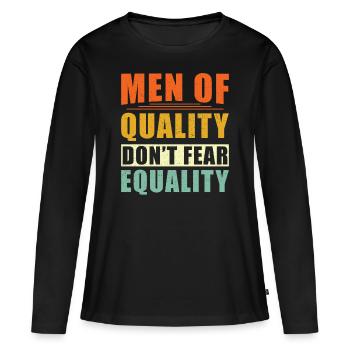 Égalité des chances - T-shirt manches longues Premium bio Femme - noir - Devant - Julia (174cm)