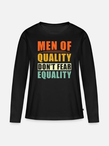 Gleichberechtigung Frau Mann - Frauen Premium Bio Langarmshirt - Schwarz
