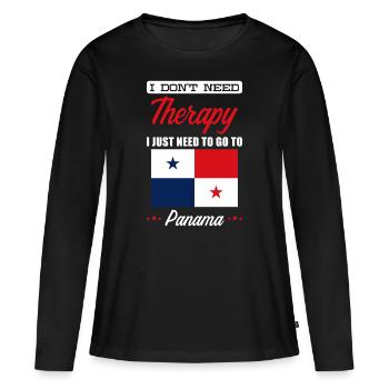 Panama - T-shirt manches longues Premium bio Femme - noir - Devant - Julia (174cm)
