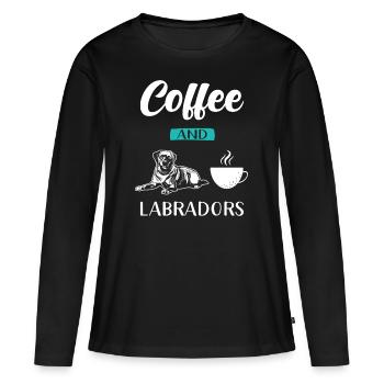 Labrador - T-shirt manches longues Premium bio Femme - noir - Devant - Julia (174cm)