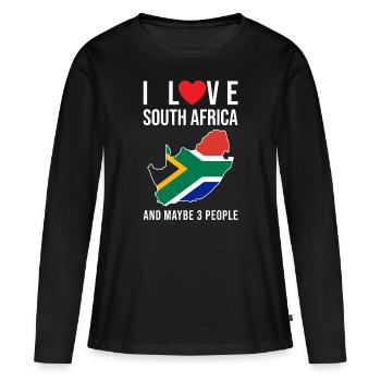 Afrique du Sud J'aime l'Afrique du Sud - T-shirt manches longues Premium bio Femme - noir - Devant - Julia (174cm)