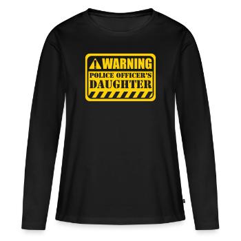 Cadeau de flic de la fille d’un policier - T-shirt manches longues Premium bio Femme - noir - Devant - Julia (174cm)
