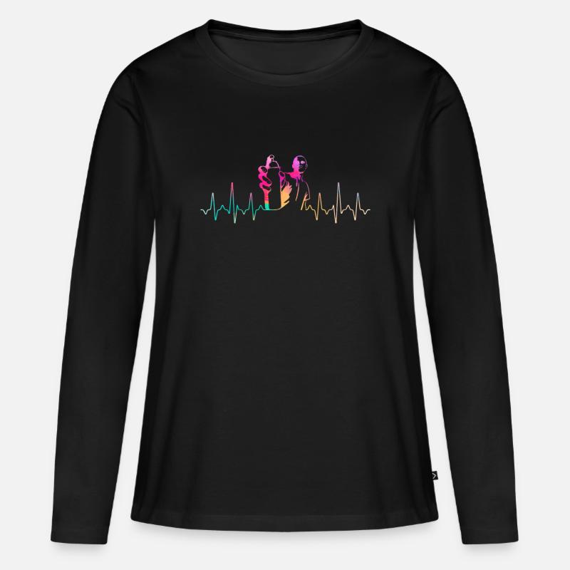 Graffiti - Frauen Premium Bio Langarmshirt - Schwarz