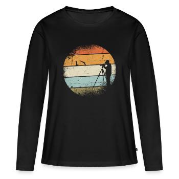 Cadeau ornithologue - T-shirt manches longues Premium bio Femme - noir - Devant - Julia (174cm)