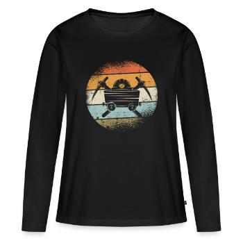 mining - Women's Premium Organic Long Sleeve Shirt - black - Front - Julia (174cm)