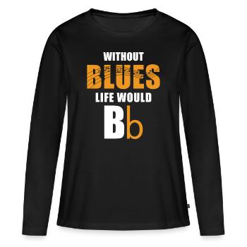 Blues - Frauen Premium Bio Langarmshirt - Schwarz - Vorne - Julia (174cm)